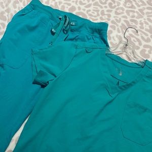 Teal MedCouture scrubs set